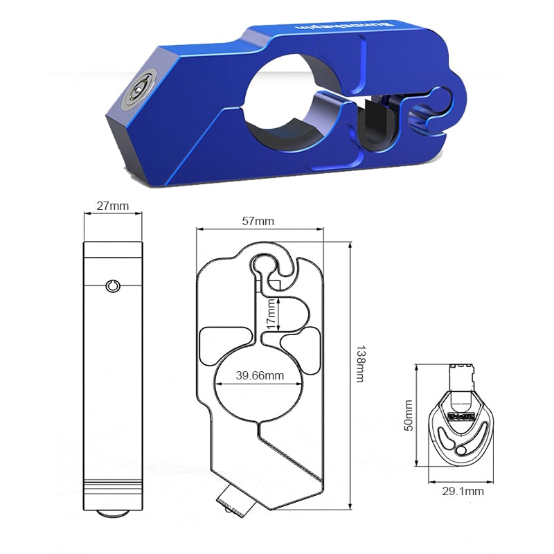 Trava de Moto Guidão Punho e Freio Segurança Grip Lock