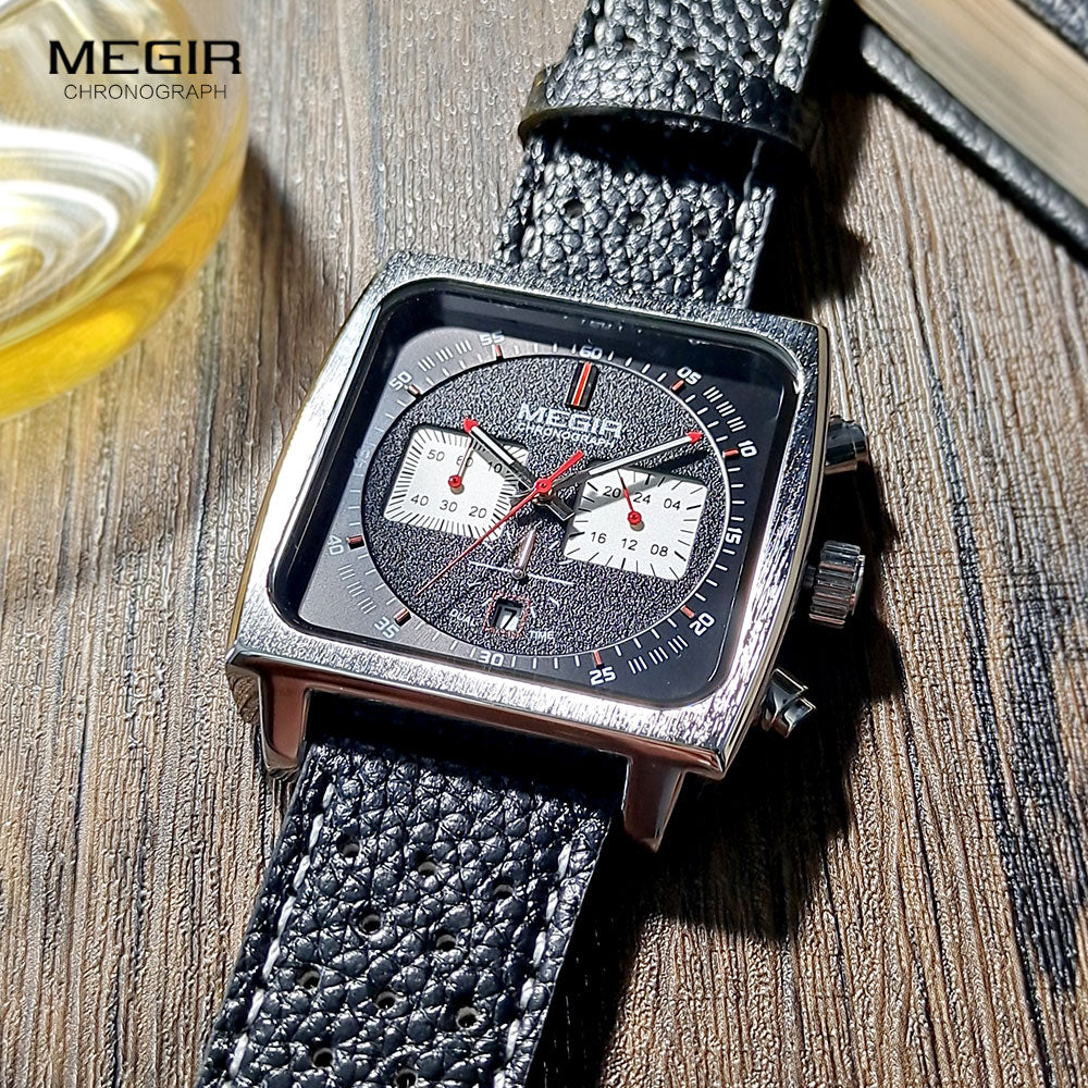 Relógio MEGIR Prata Estanhado de Quartzo Luminoso Casual Masculino