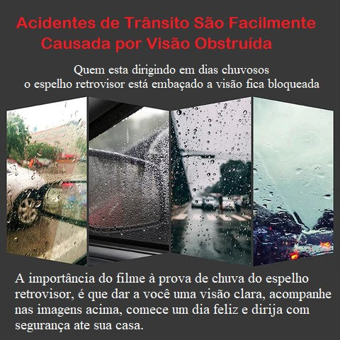 Adesivo para retrovisor de carro à prova de chuva anti nevoeiro e repelente de água