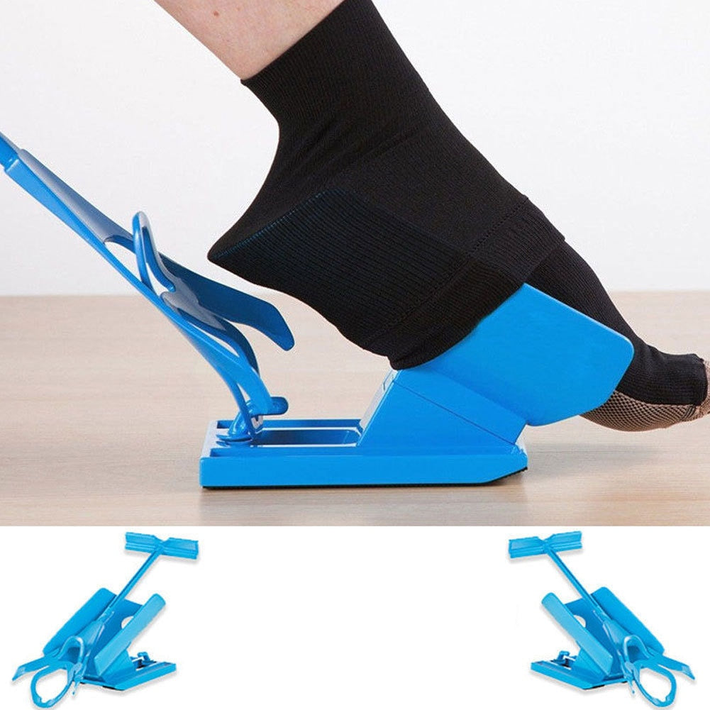 Kit Calçador de Meia Azul, Kit Auxiliar Deslizante de Meia