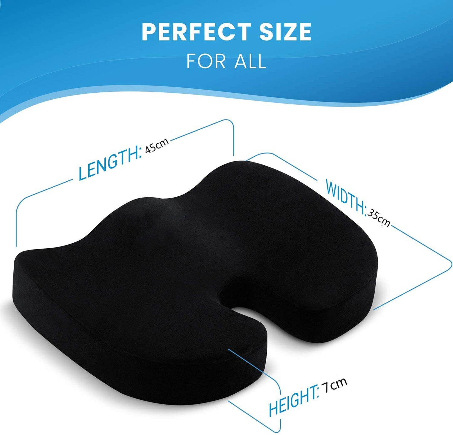 Almofada ortopédica "espumória" para cadeira de escritório.