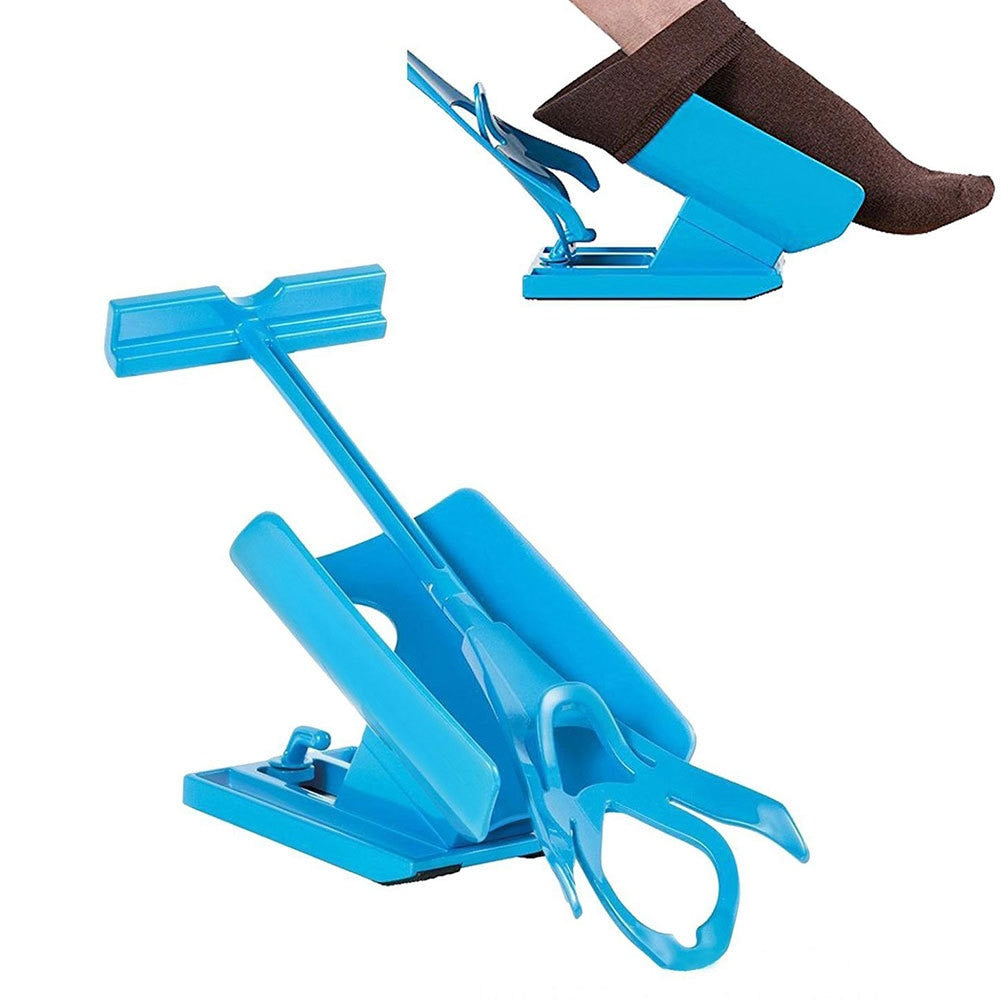 Kit Calçador de Meia Azul, Kit Auxiliar Deslizante de Meia