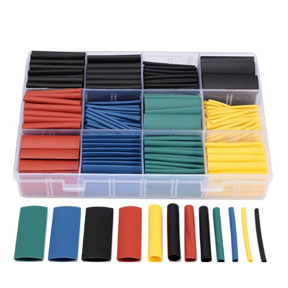 Kit de Tubos Termo Retráteis Tamanhos Variados Eletrônica Poli  Olefina 530 Unid.