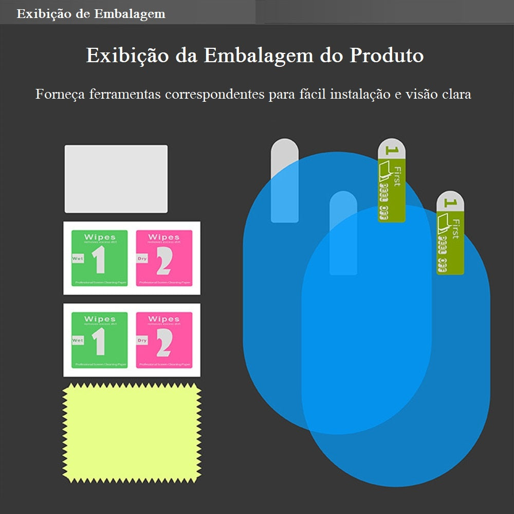 Adesivo para retrovisor de carro à prova de chuva anti nevoeiro e repelente de água